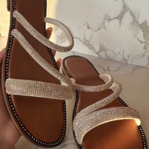 Sandalia tiras plata