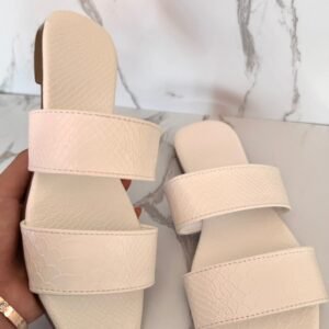 Sandalia 2 tiras blanca