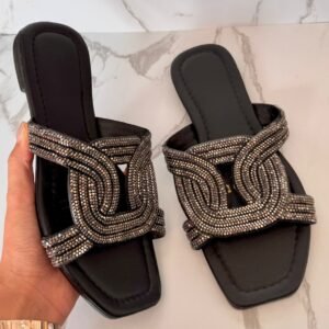 Sandalia circulo tornasol negro