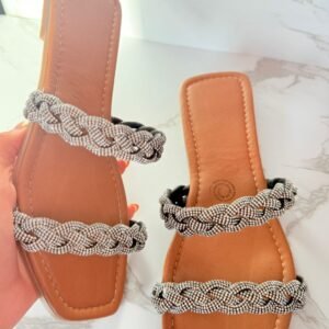 Sandalia trenza plata