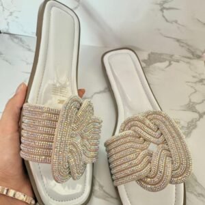 Sandalia pedreria blanca