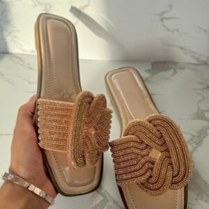 Sandalia pedreria oro rosado