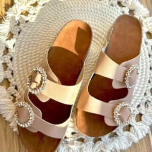 Sandalia corcho 2 hebillas maquillaje