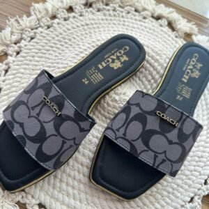 Sandalia coach café claro letras café claro