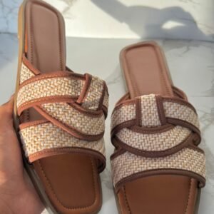 Sandalia cruzada yute café