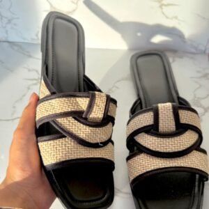 Sandalia cruzada yute negro