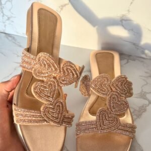 Sandalia corazon oro rosado